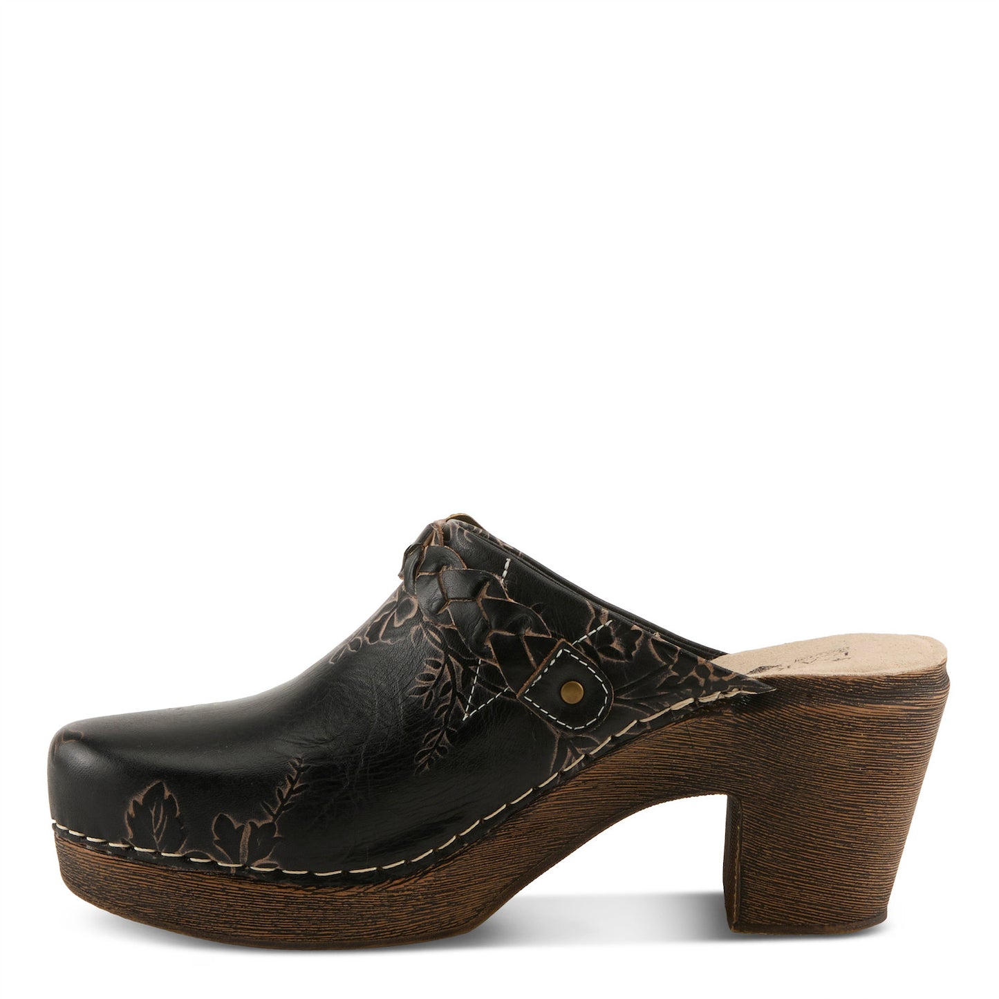 CALLIROE Boho Chic Vintage Charm Leather Clog Shoe by L`ARTISTE