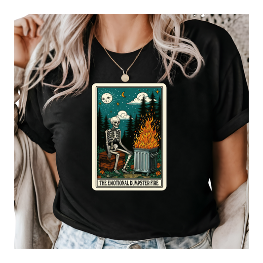 Emotional Dumpster Fire Funny Tarot Shirt Tee Top XS-4XL