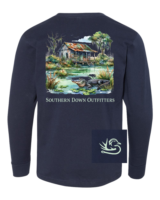Swamp Shack Youth Southern Down Outfitters Long Sleeve Tee