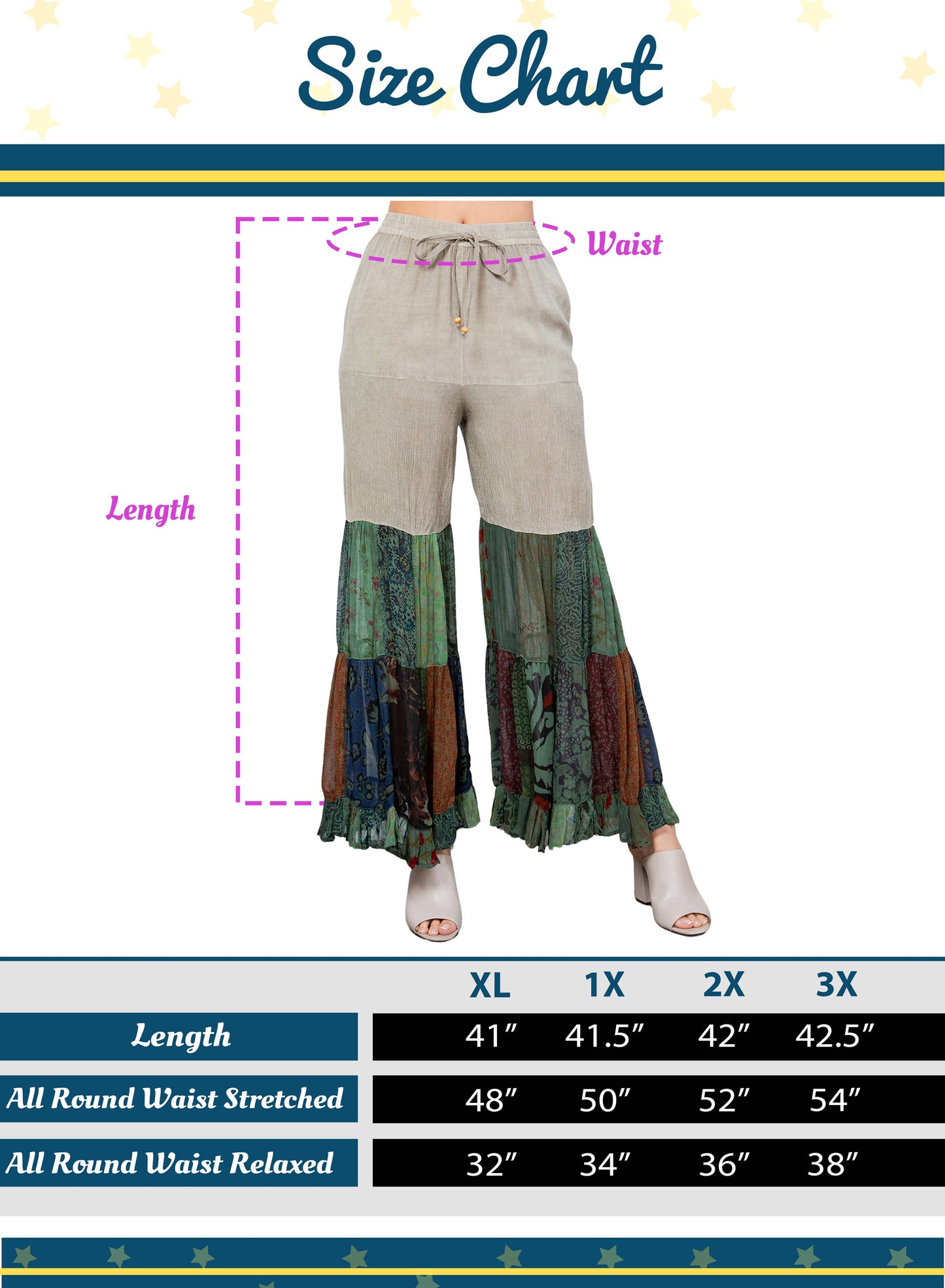 60's Bohemian Bell Bottom Pants