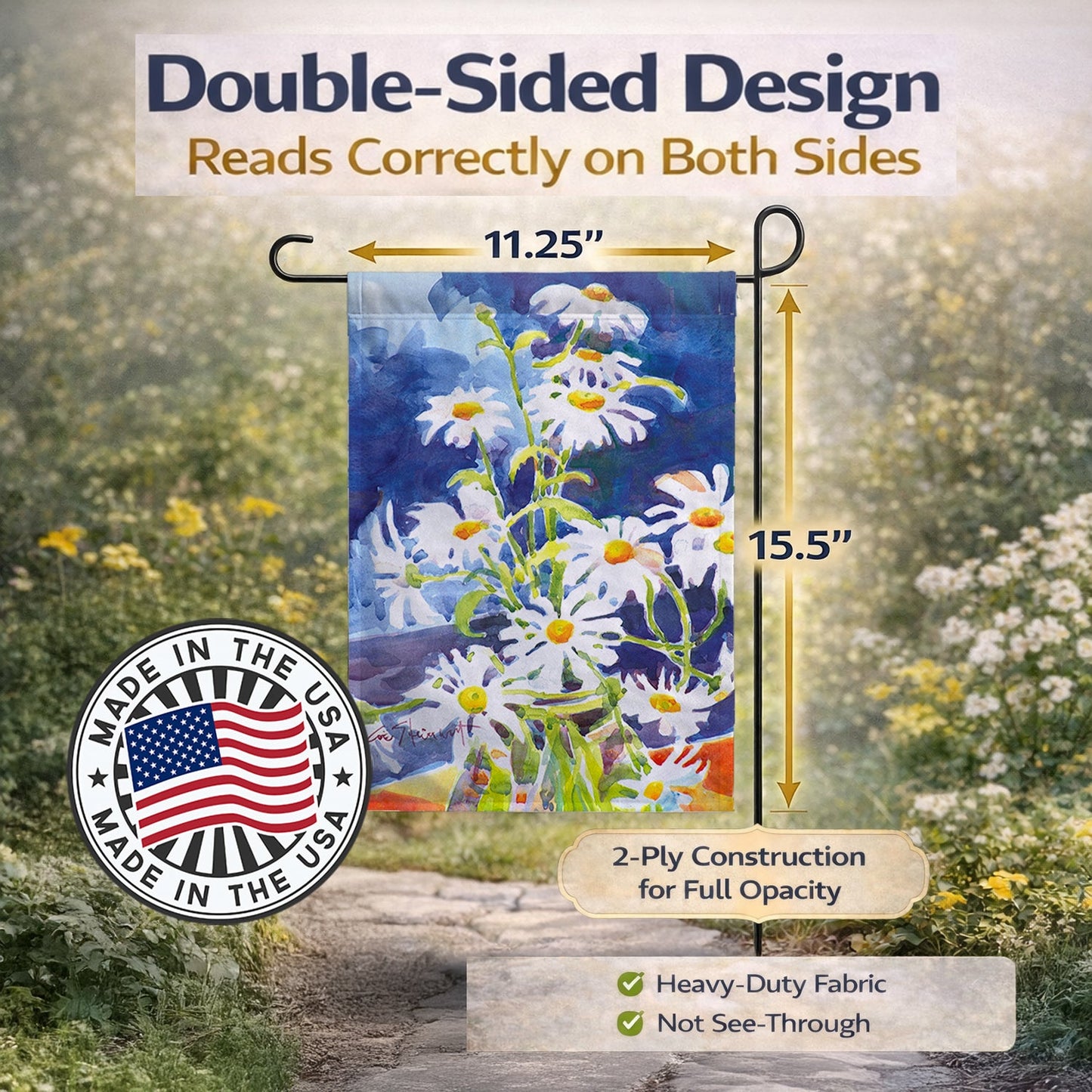 Flowers - Daisy Garden Flag – Decorative Outdoor Yard Flag