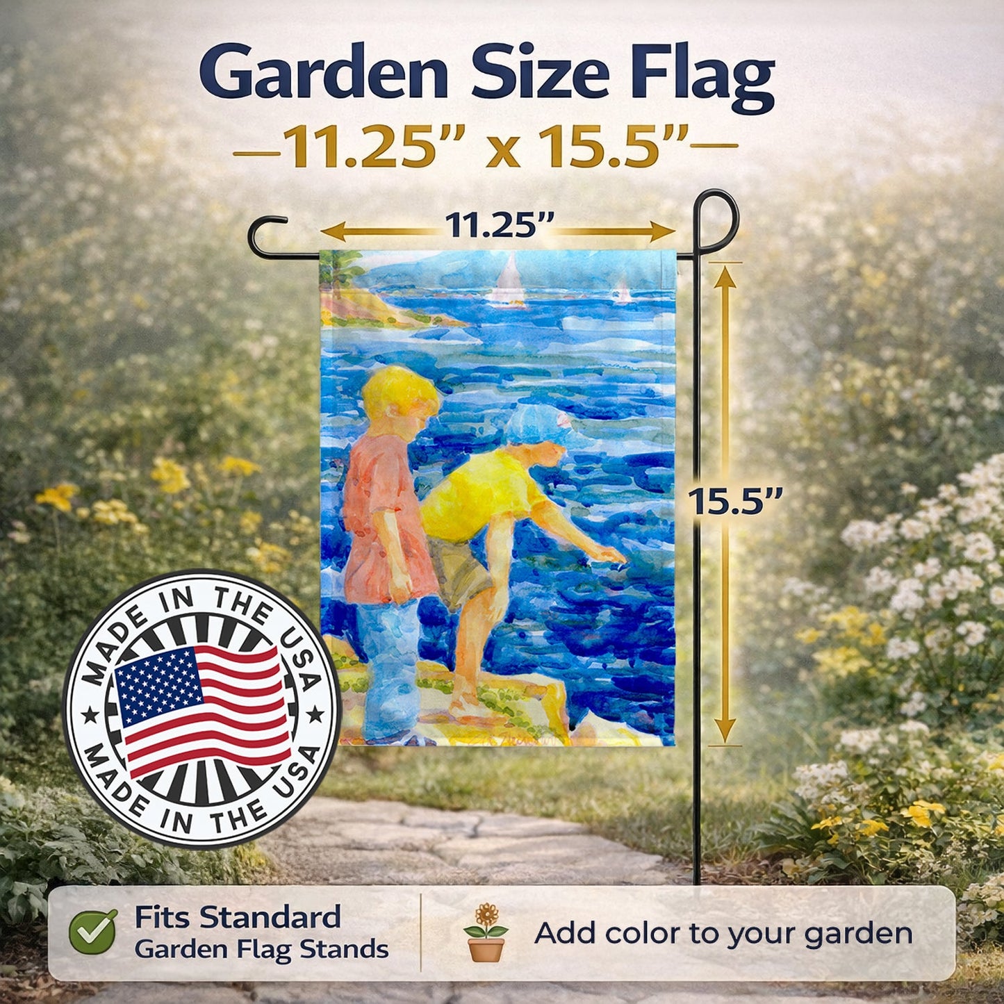 The Boys at the lake or beach  Garden Flag – Decorative Outdoor Yard Flag