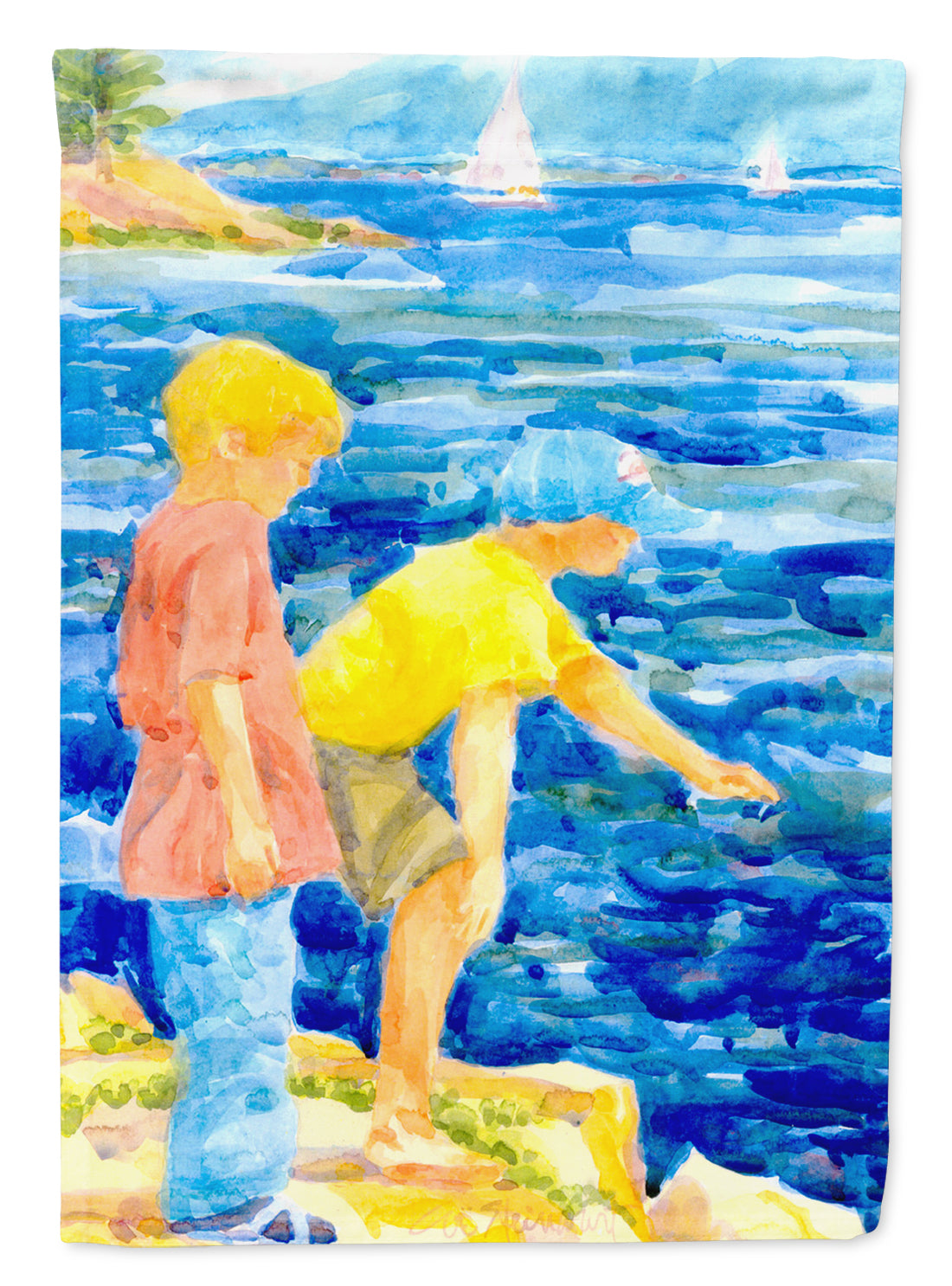 The Boys at the lake or beach  Garden Flag – Decorative Outdoor Yard Flag