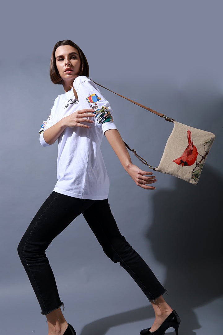Red Cardinal Sling Crossbody Bag Cott N Curls