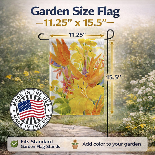 Flower - Bird of Paradise and Hibiscus  Garden Flag – Decorative Outdoor Yard Flag