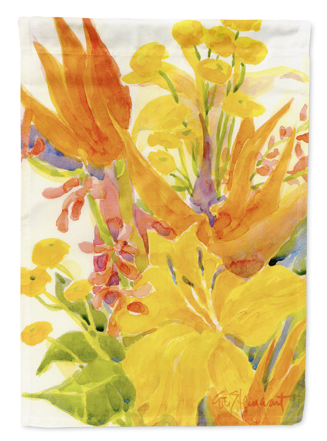 Flower - Bird of Paradise and Hibiscus  Garden Flag – Decorative Outdoor Yard Flag