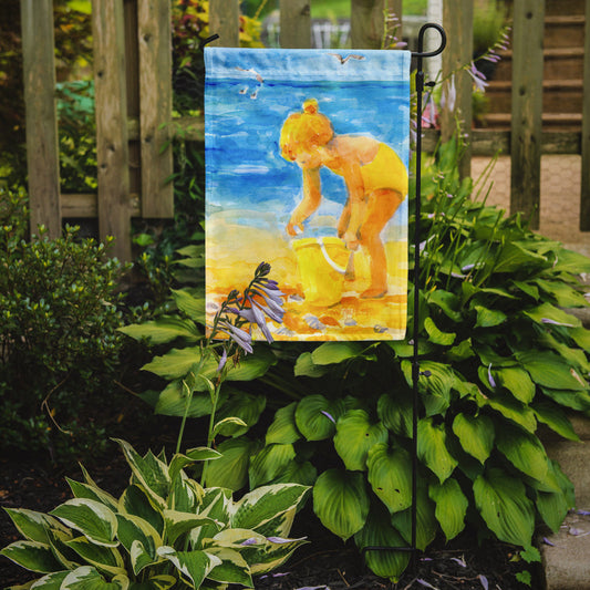 Little Girl at the beach Garden Flag – Decorative Outdoor Yard Flag