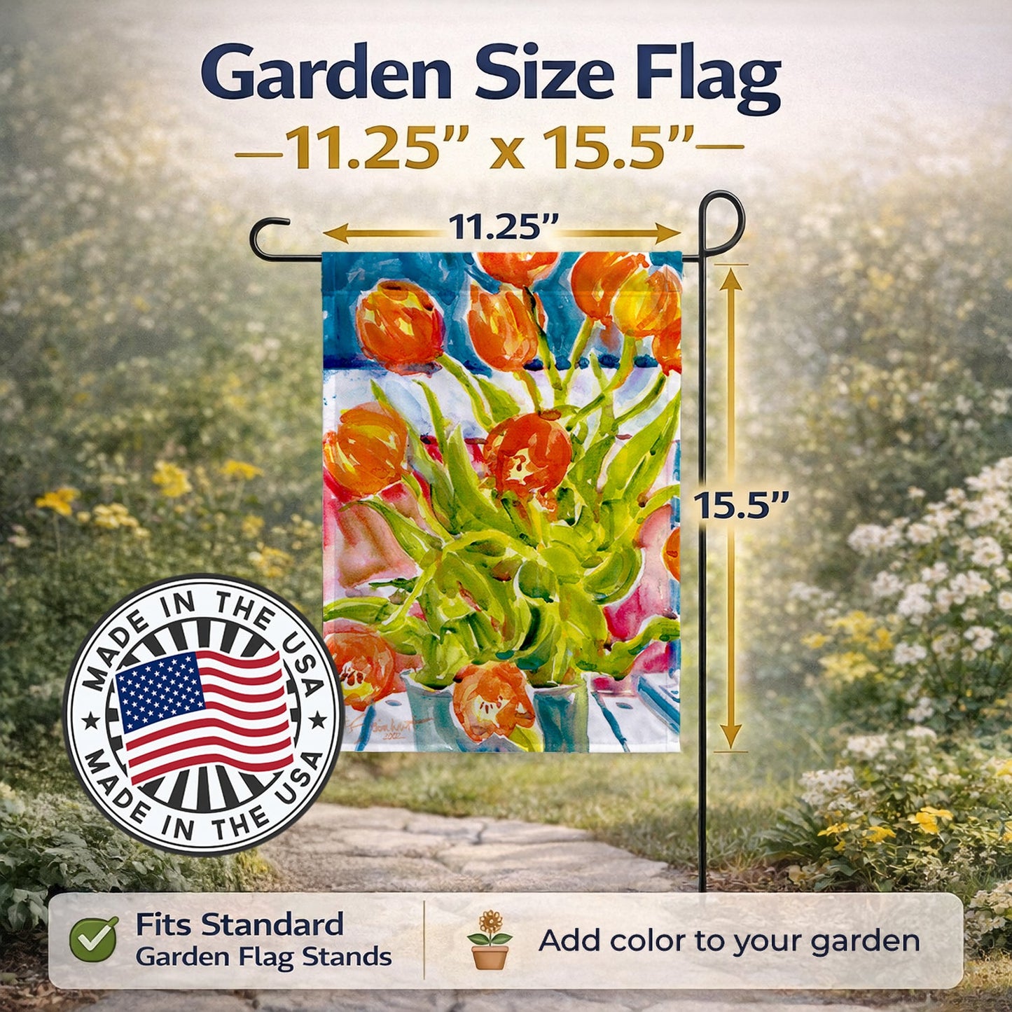 Flowers - Tulips Garden Flag – Decorative Outdoor Yard Flag