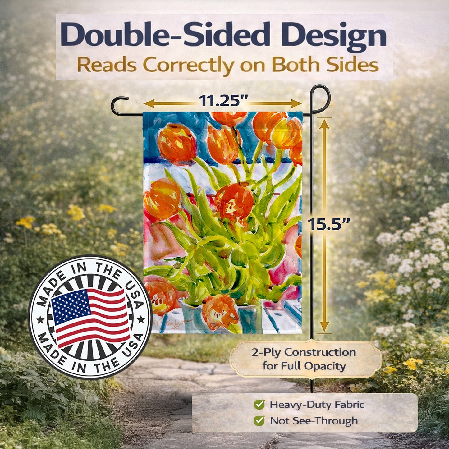 Flowers - Tulips Garden Flag – Decorative Outdoor Yard Flag