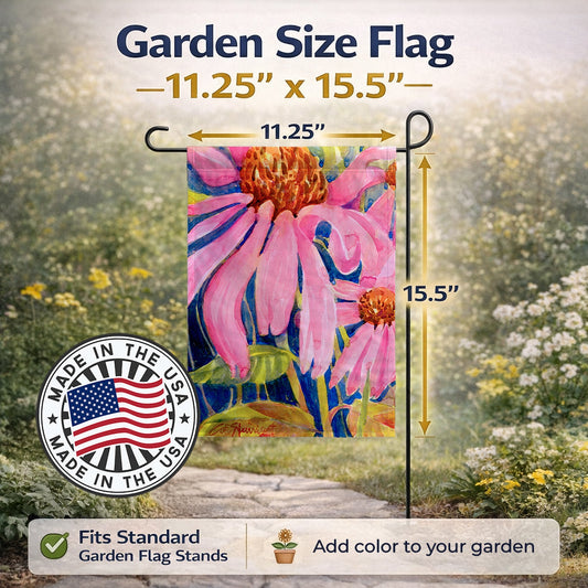 Flower - Coneflower Garden Flag – Decorative Outdoor Yard Flag