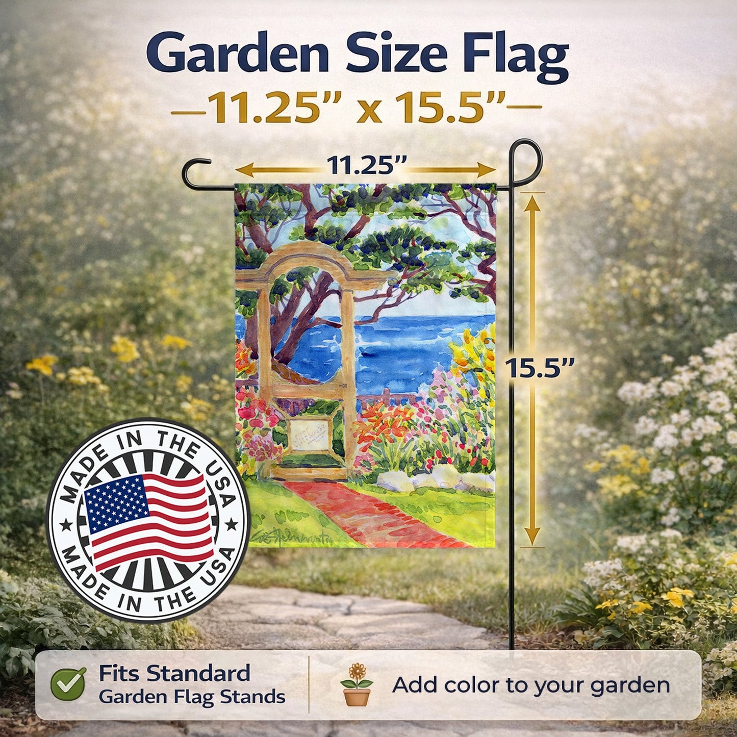 Seaside Arbour  Garden Flag – Decorative Outdoor Yard Flag