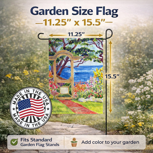Seaside Arbour  Garden Flag – Decorative Outdoor Yard Flag
