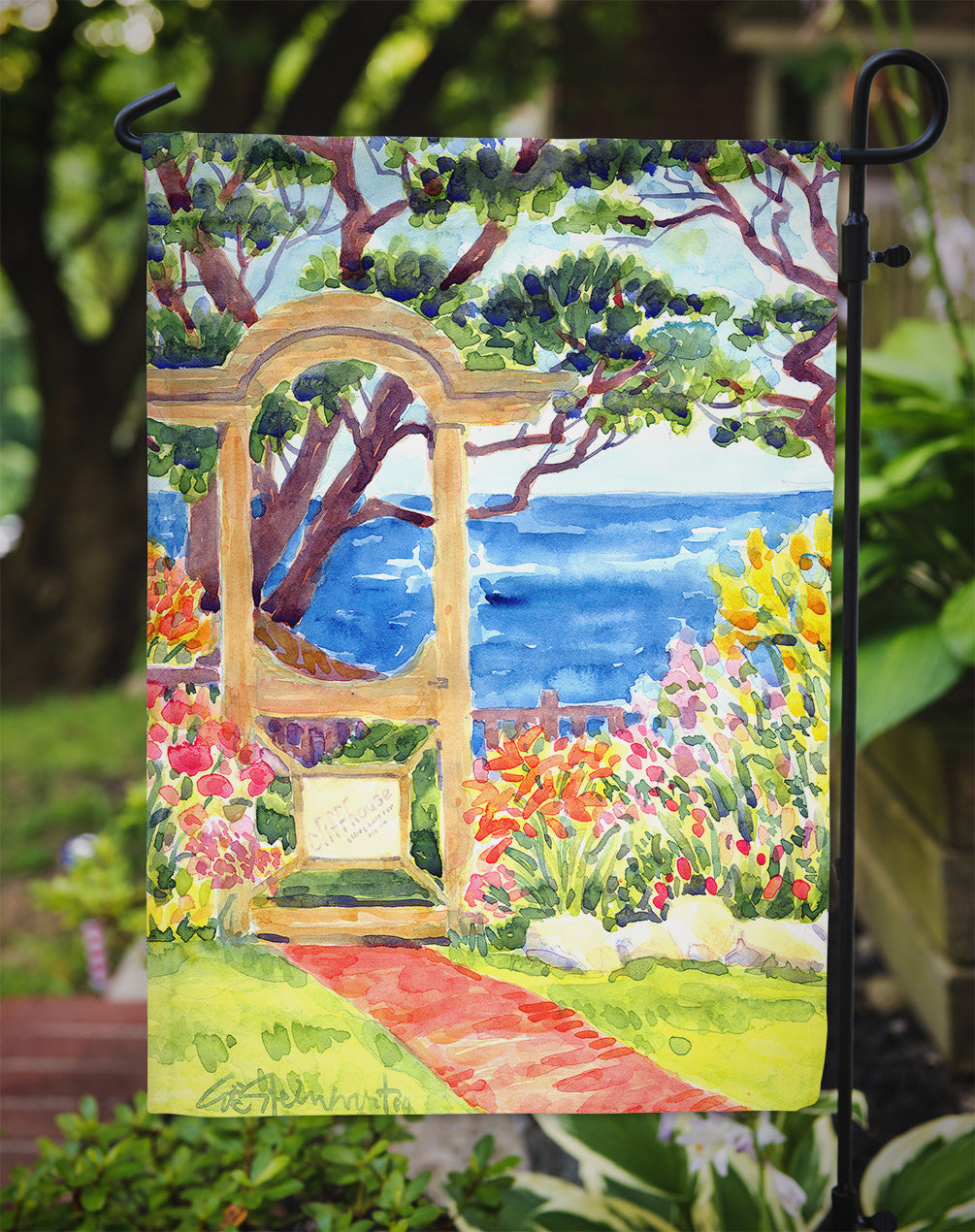 Seaside Arbour  Garden Flag – Decorative Outdoor Yard Flag