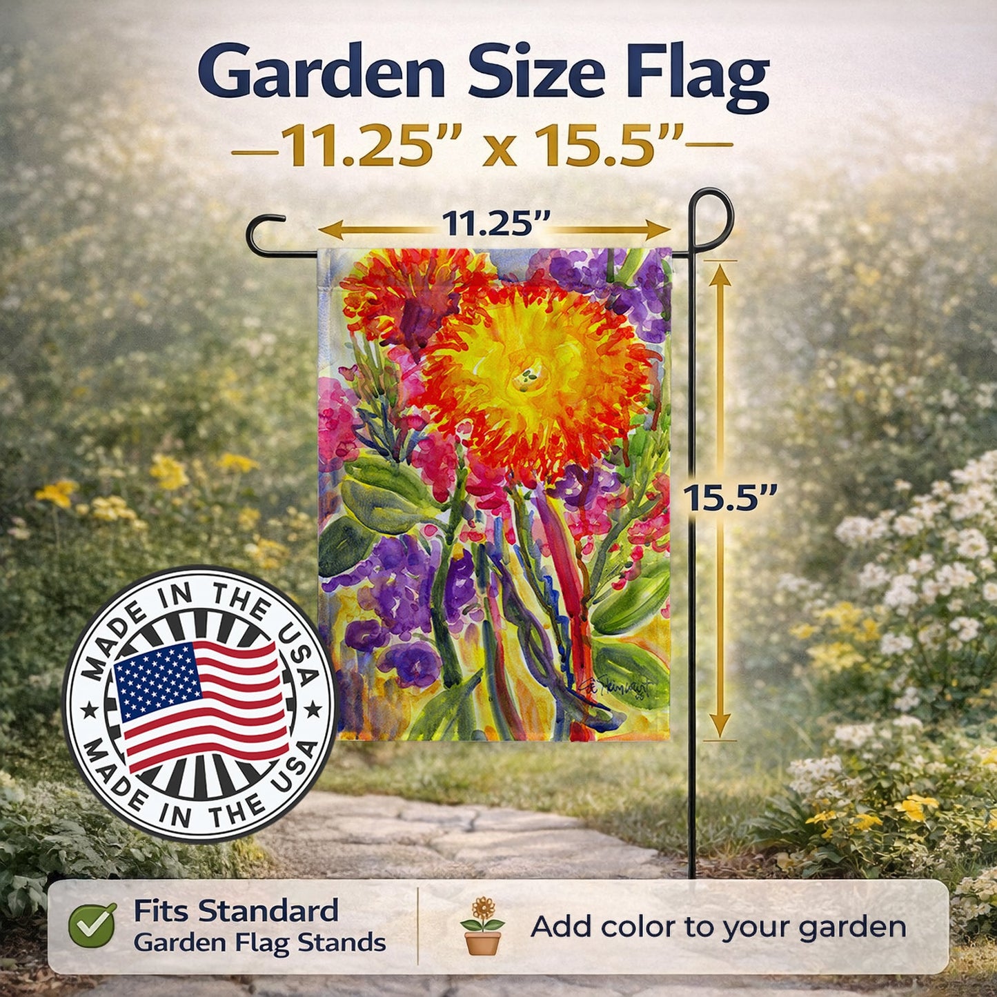 Flower - Aster Garden Flag – Decorative Outdoor Yard Flag