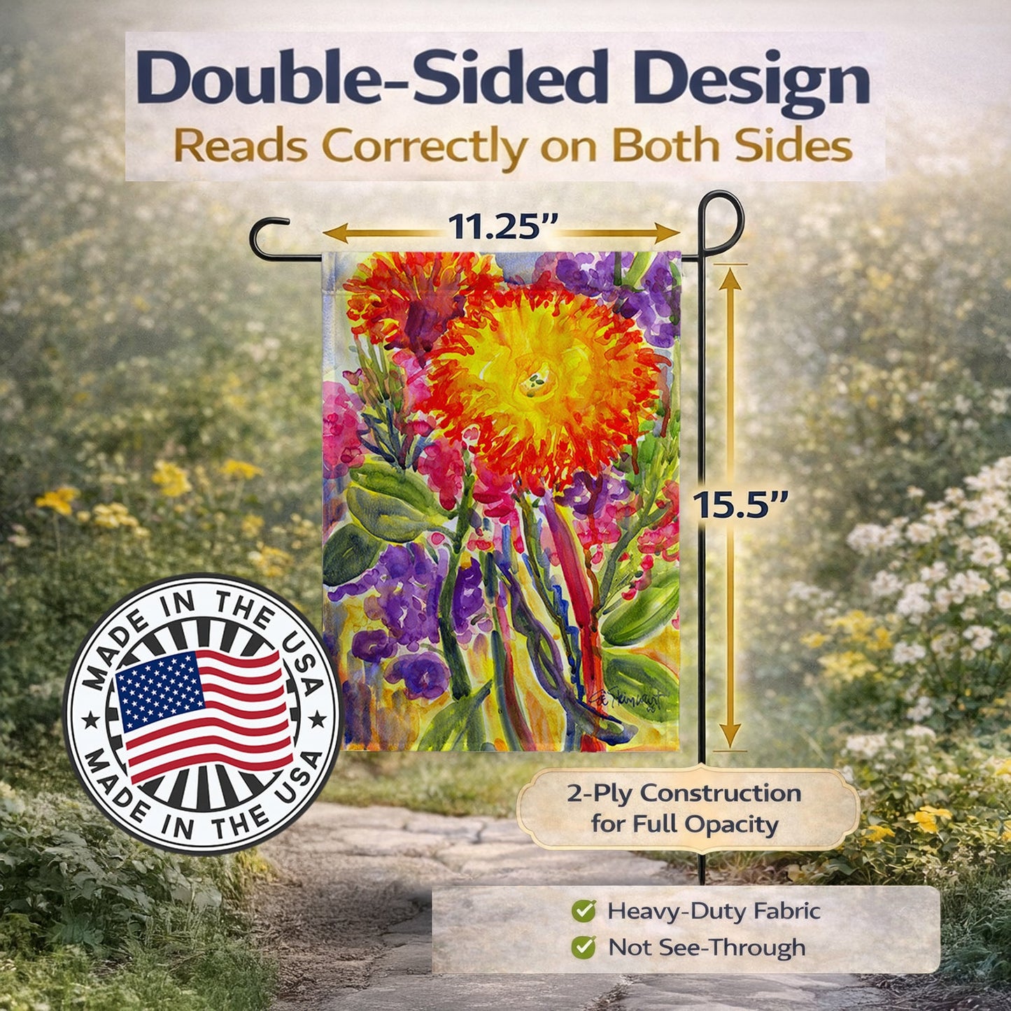 Flower - Aster Garden Flag – Decorative Outdoor Yard Flag