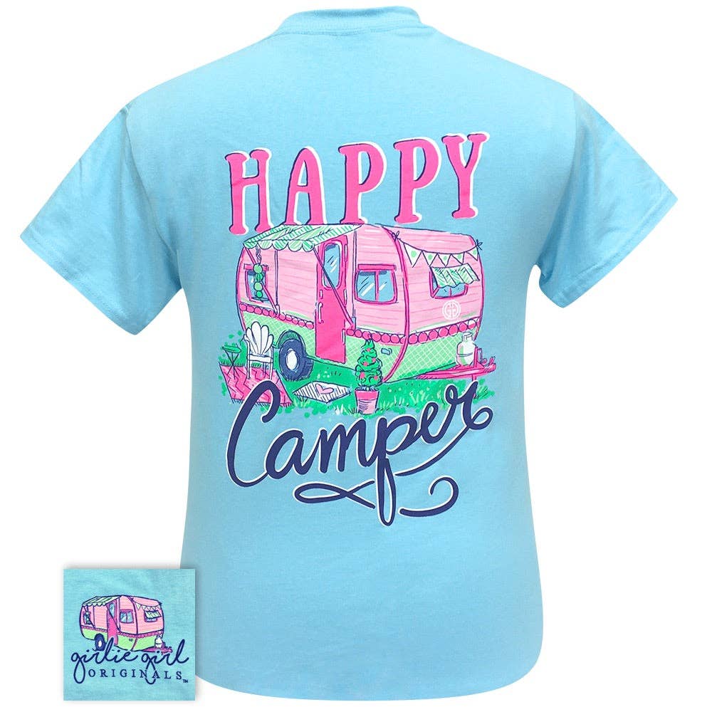 2258 Happy Camper Summer Camping RV Short Sleeve Tee