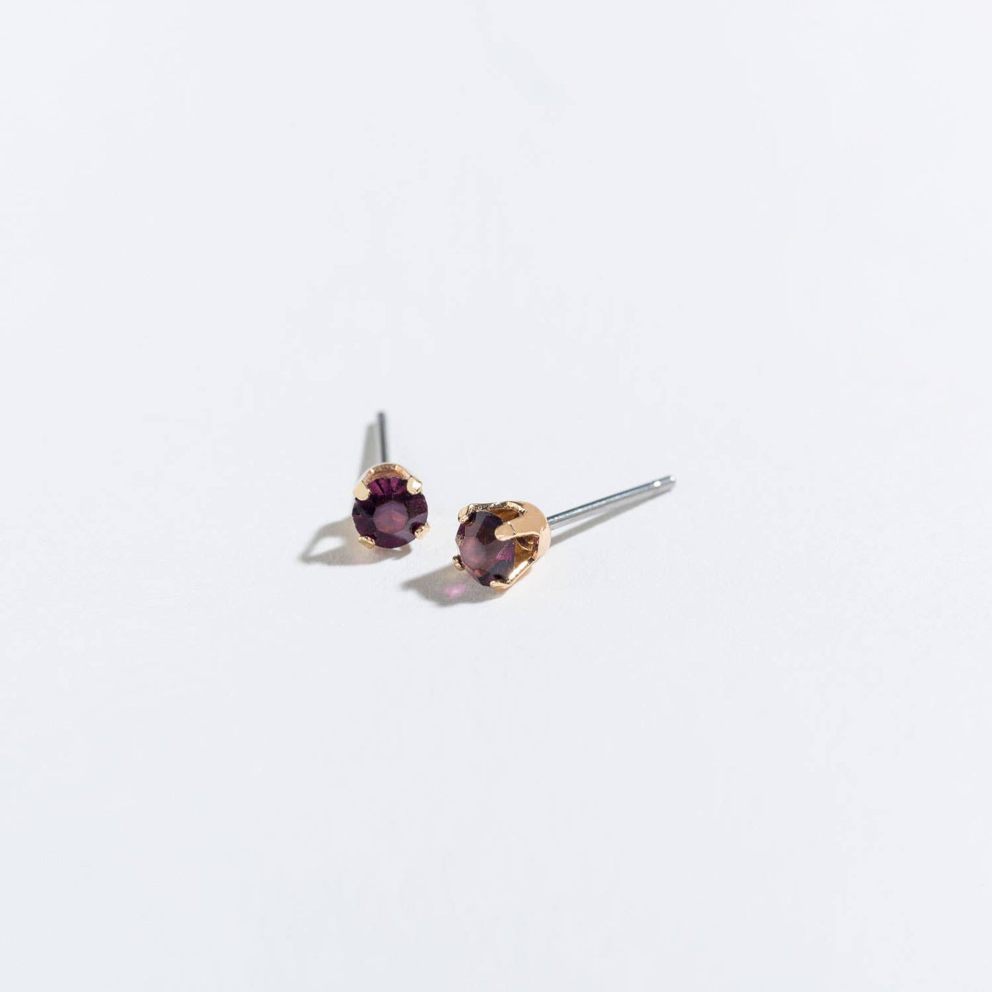 Solitaire Round Cut Birth Stone Ear Sense Stud Earrings