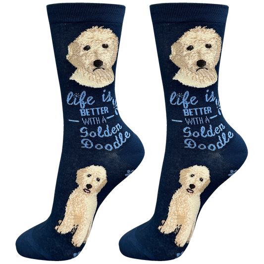 Goldendoodle Dog Socks -  Fun Novelty Crew Socks - Unisex