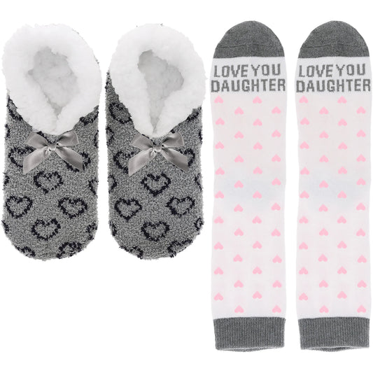 Love You Daughter - Slipper & Sock Gift Set