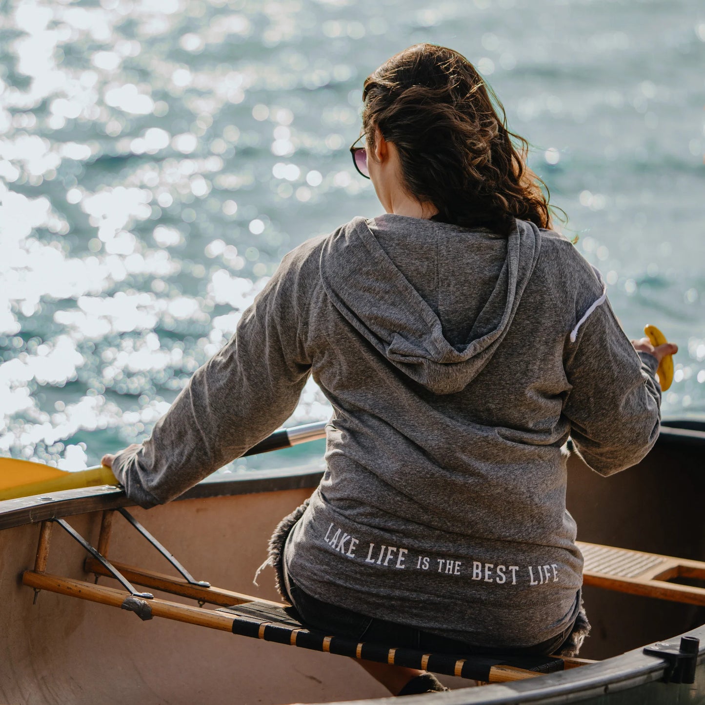 Lake Life  Heather Gray Unisex Hooded Sweatshirt