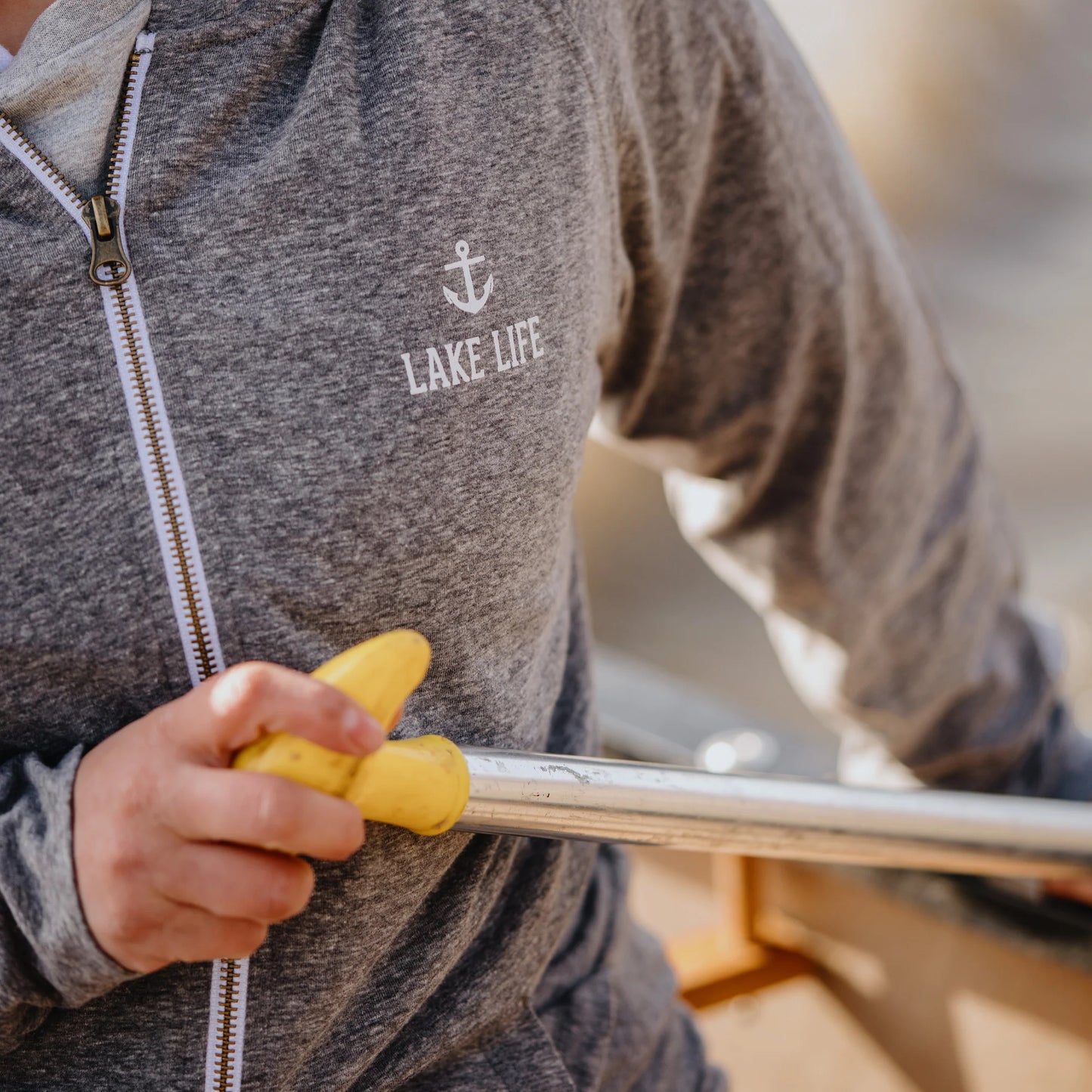 Lake Life  Heather Gray Unisex Hooded Sweatshirt