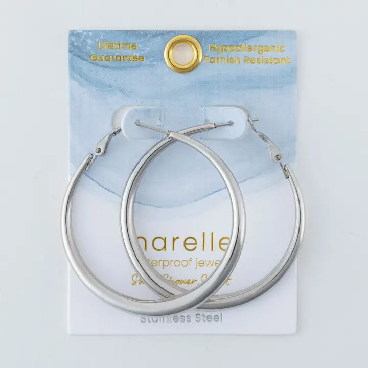 Vintage Chunky Pin Catch Hoop Earrings Narelle Waterproof Jewelry