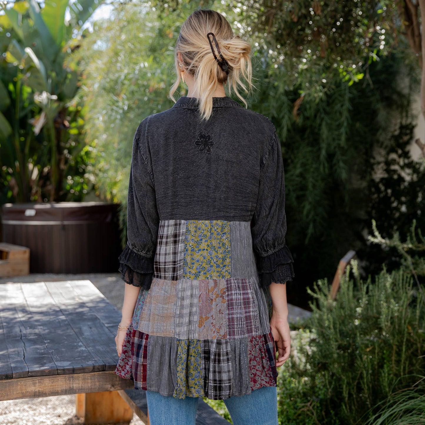 3/4 Ruffle Sleeves Western Blouse Top (New Color)