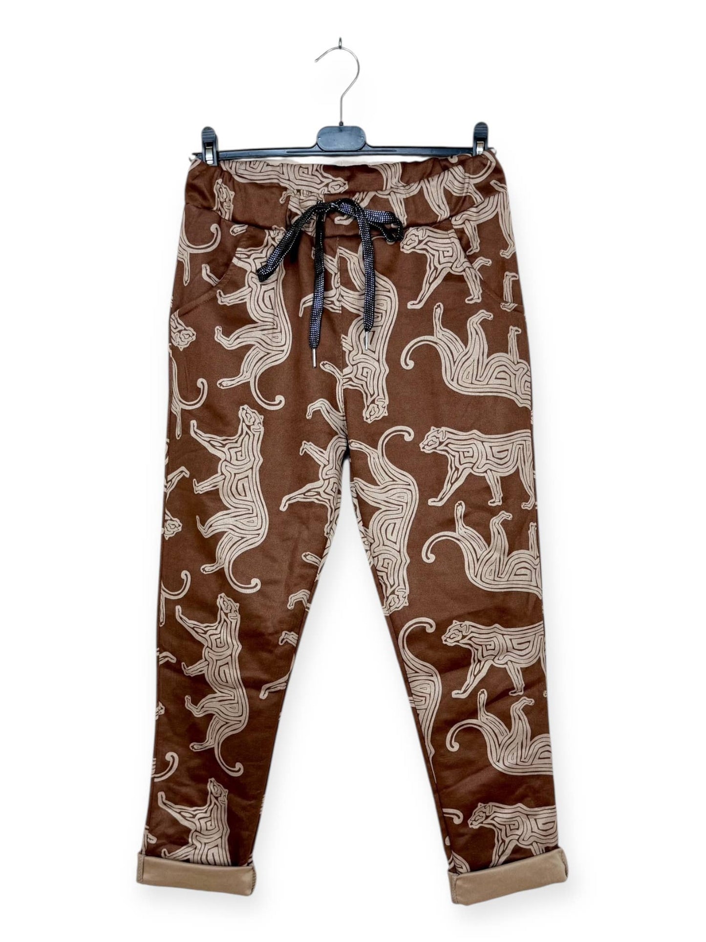 Leopard Spotted Patterned Jogger Pants: Pattern 12 One Size Fits Most