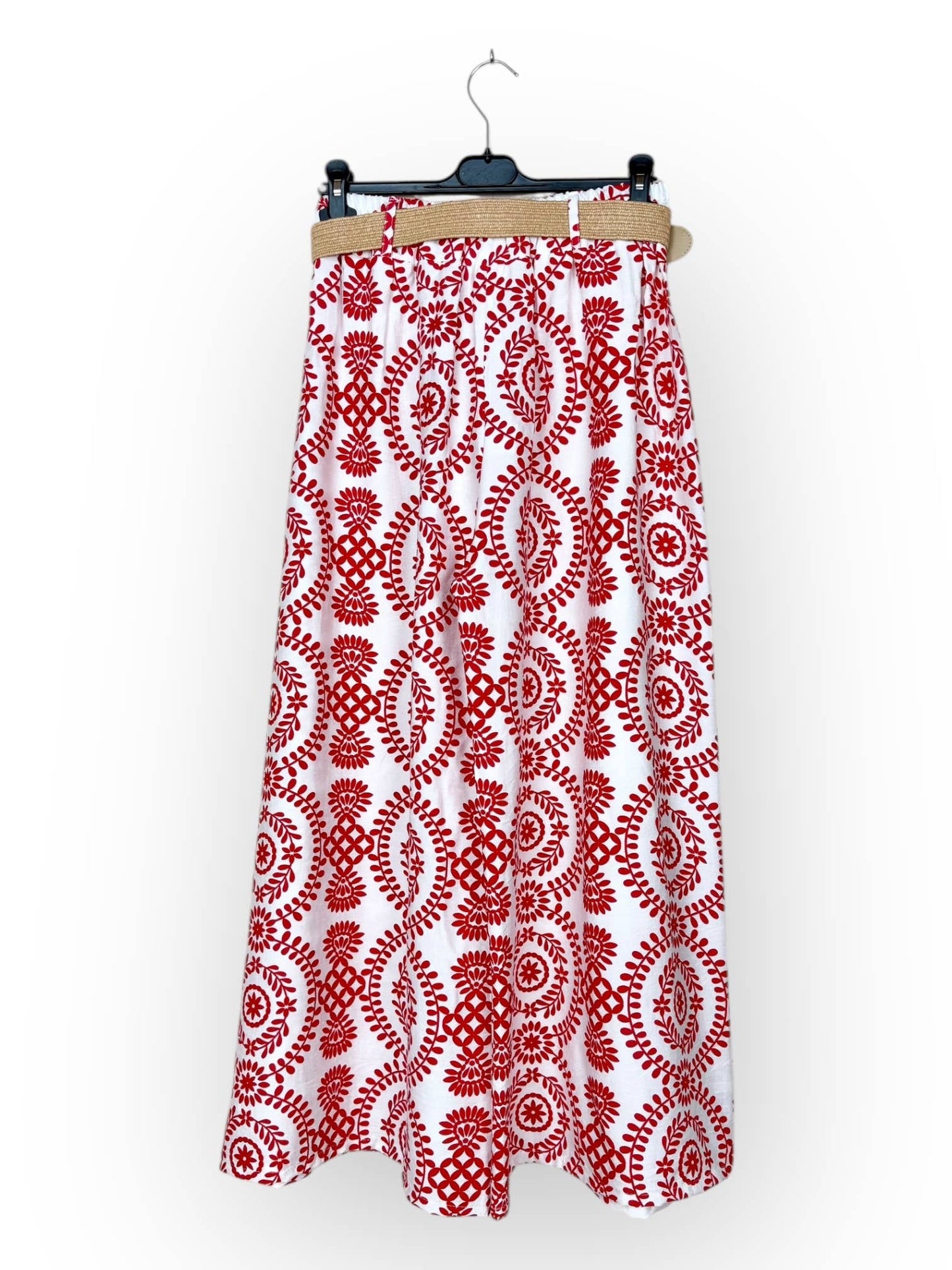 Wide-Leg Pants with Geometric Patterns Made in Italy