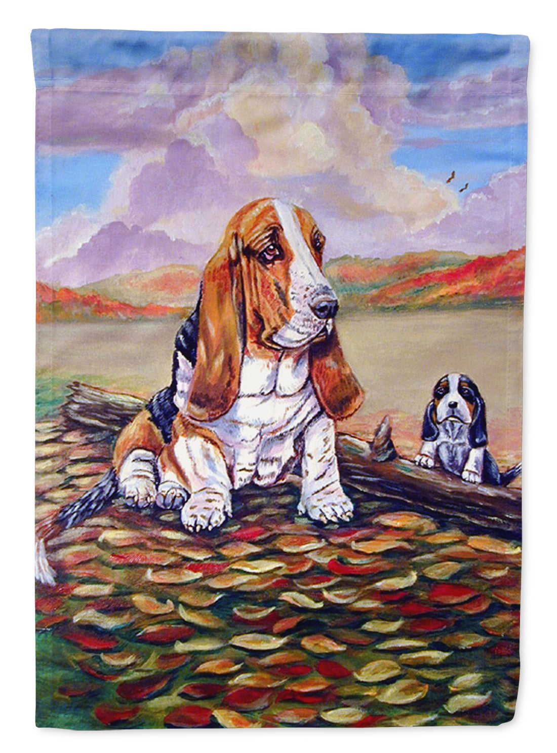 Basset Hound Little one watching Garden Flag – Decorative Outdoor Yard Flag