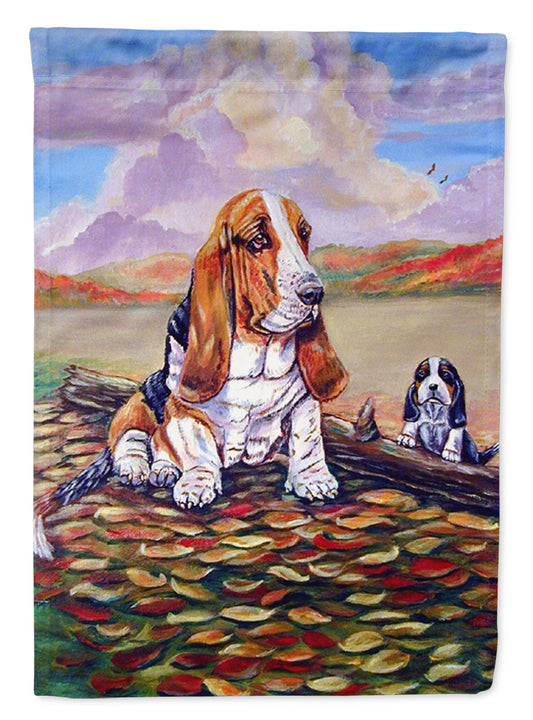 Basset Hound Little one watching Garden Flag – Decorative Outdoor Yard Flag