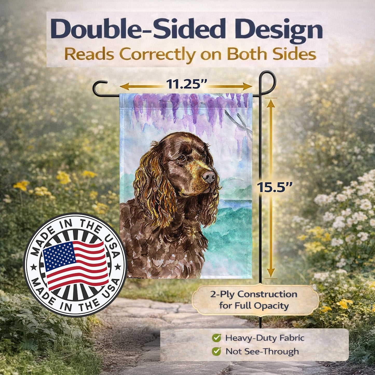 American Water Spaniel Garden Flag – Decorative Outdoor Yard Flag