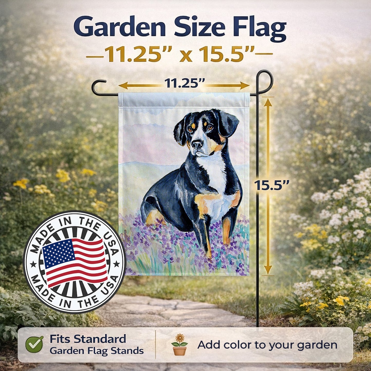 Entlebucher Mountain Dog Garden Flag – Decorative Outdoor Yard Flag