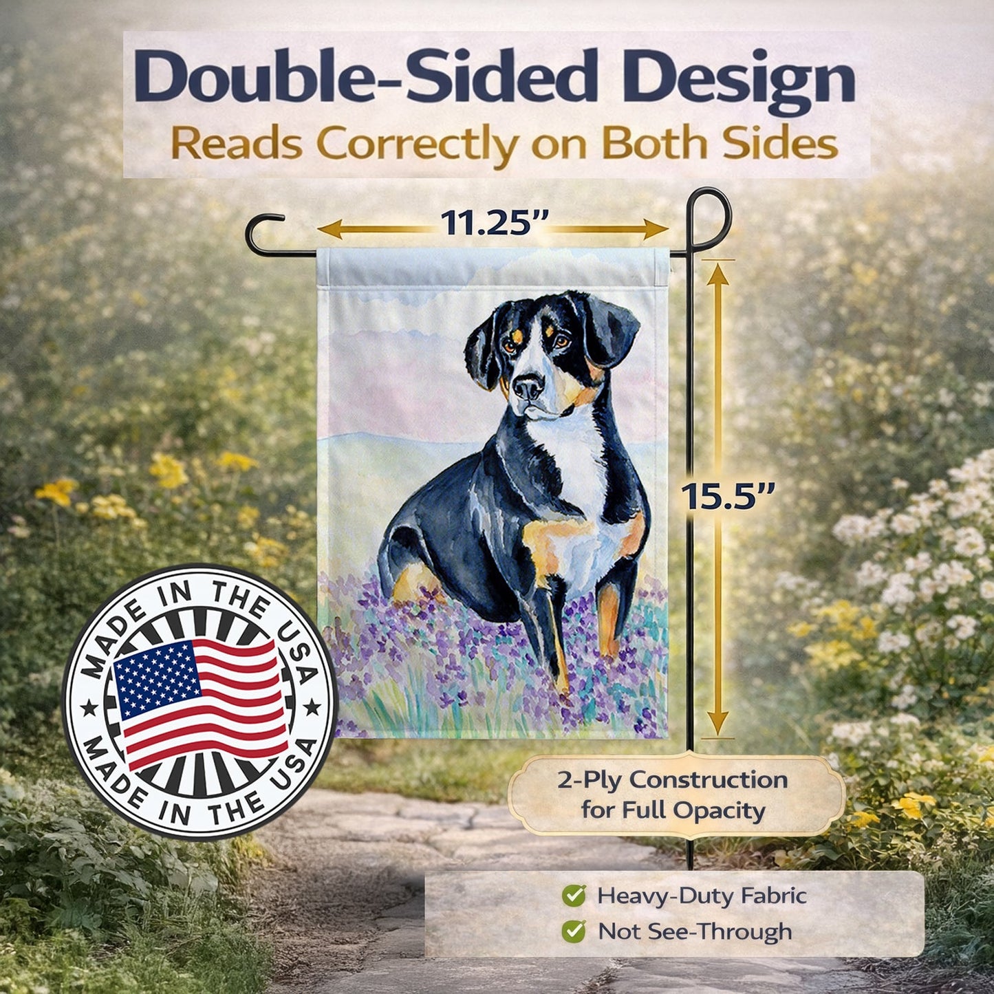 Entlebucher Mountain Dog Garden Flag – Decorative Outdoor Yard Flag