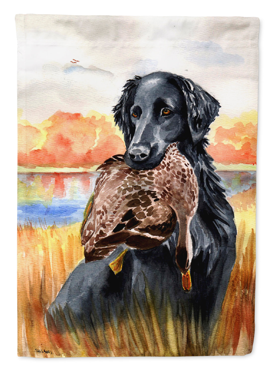 Flat Coated Retriever Garden Flag – Decorative Outdoor Yard Flag