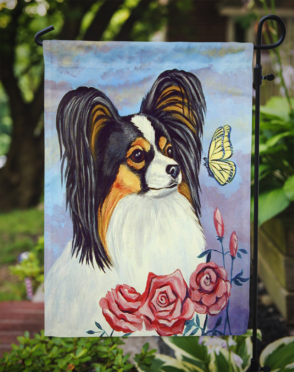 Papillon with Butterfly Garden Flag – Decorative Outdoor Yard Flag