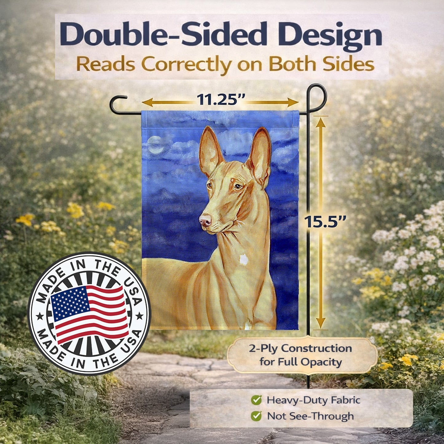 Pharaoh Hound Garden Flag – Decorative Outdoor Yard Flag