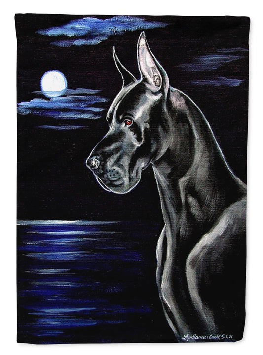 Moonlight Black Great Dane Garden Flag – Decorative Outdoor Yard Flag