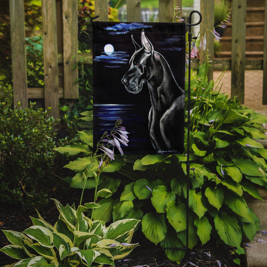 Moonlight Black Great Dane Garden Flag – Decorative Outdoor Yard Flag