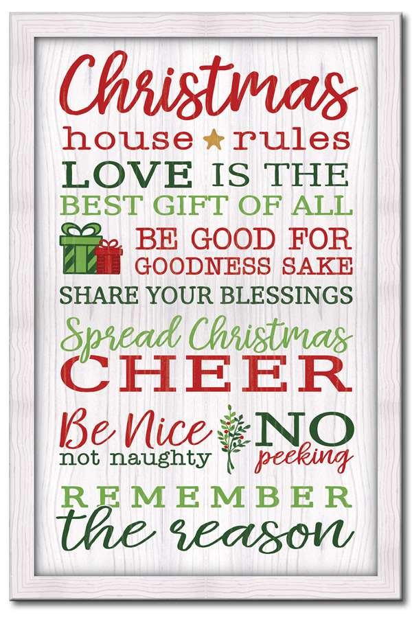 CHRISTMAS HOUSE RULES LOVE IS THE BEST GIFT OF ALL