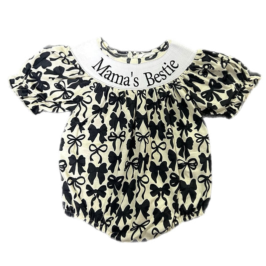 Smocked bows mamas bestie romper