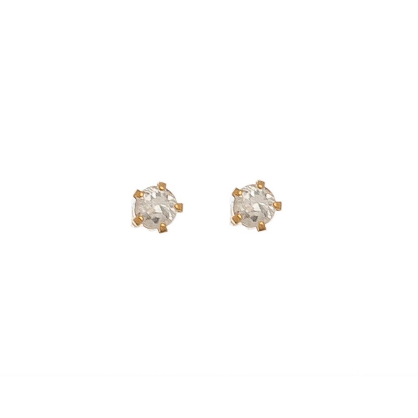 2mm Cubic Zirconia Ear Sense Stud Earrings