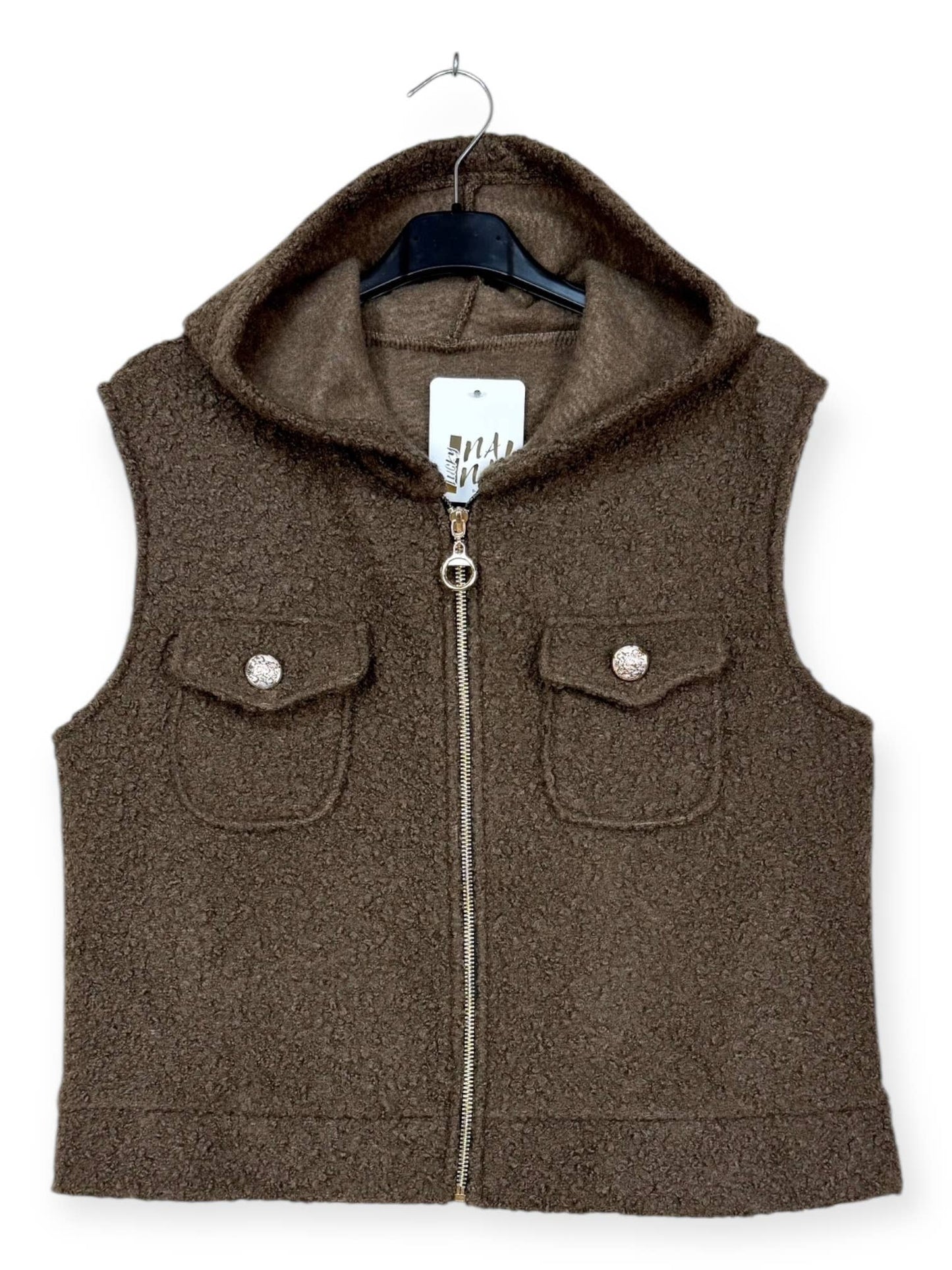 Vest Hoodie with Zipper