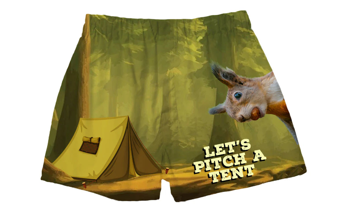 Let's Pitch a Tent Boxer Shorts Brief Insanity Pajama