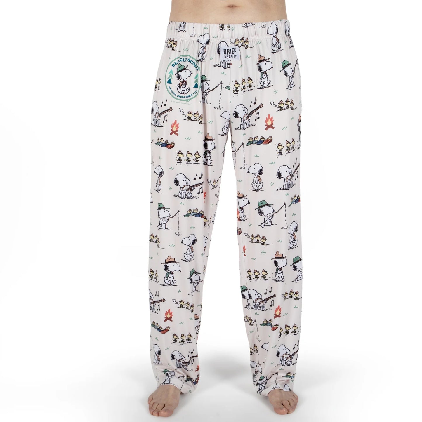 Snoopy Camping Badge Lounge Pants Brief Insanity Pajama Pant