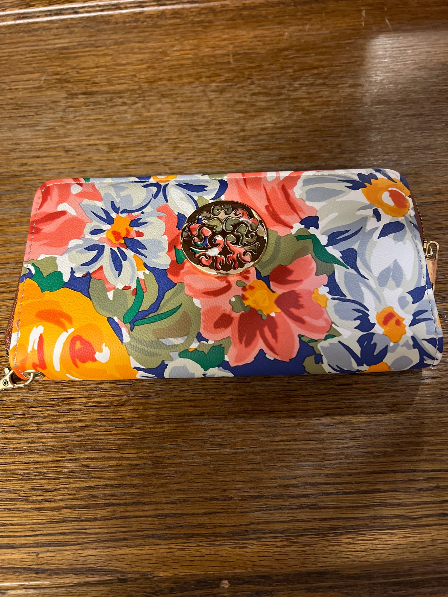 Floral Rebecca & Rifka Wristlet Single Zip Wallet
