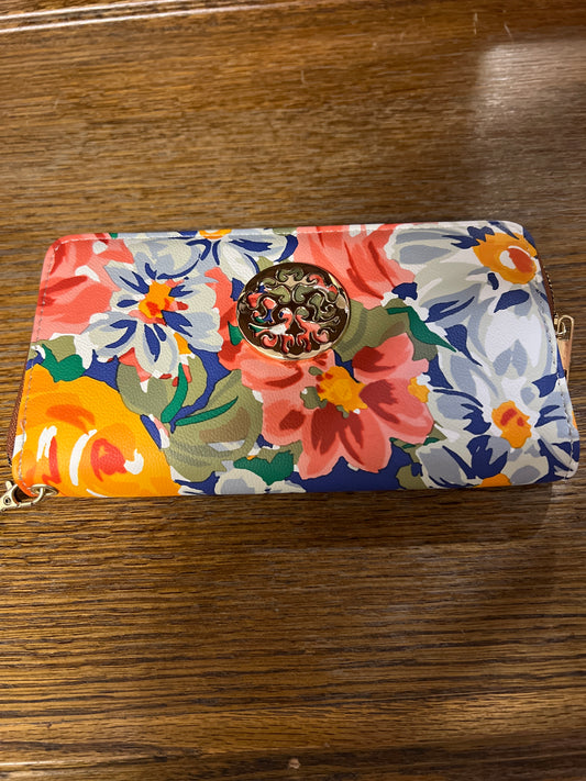Floral Rebecca & Rifka Wristlet Single Zip Wallet