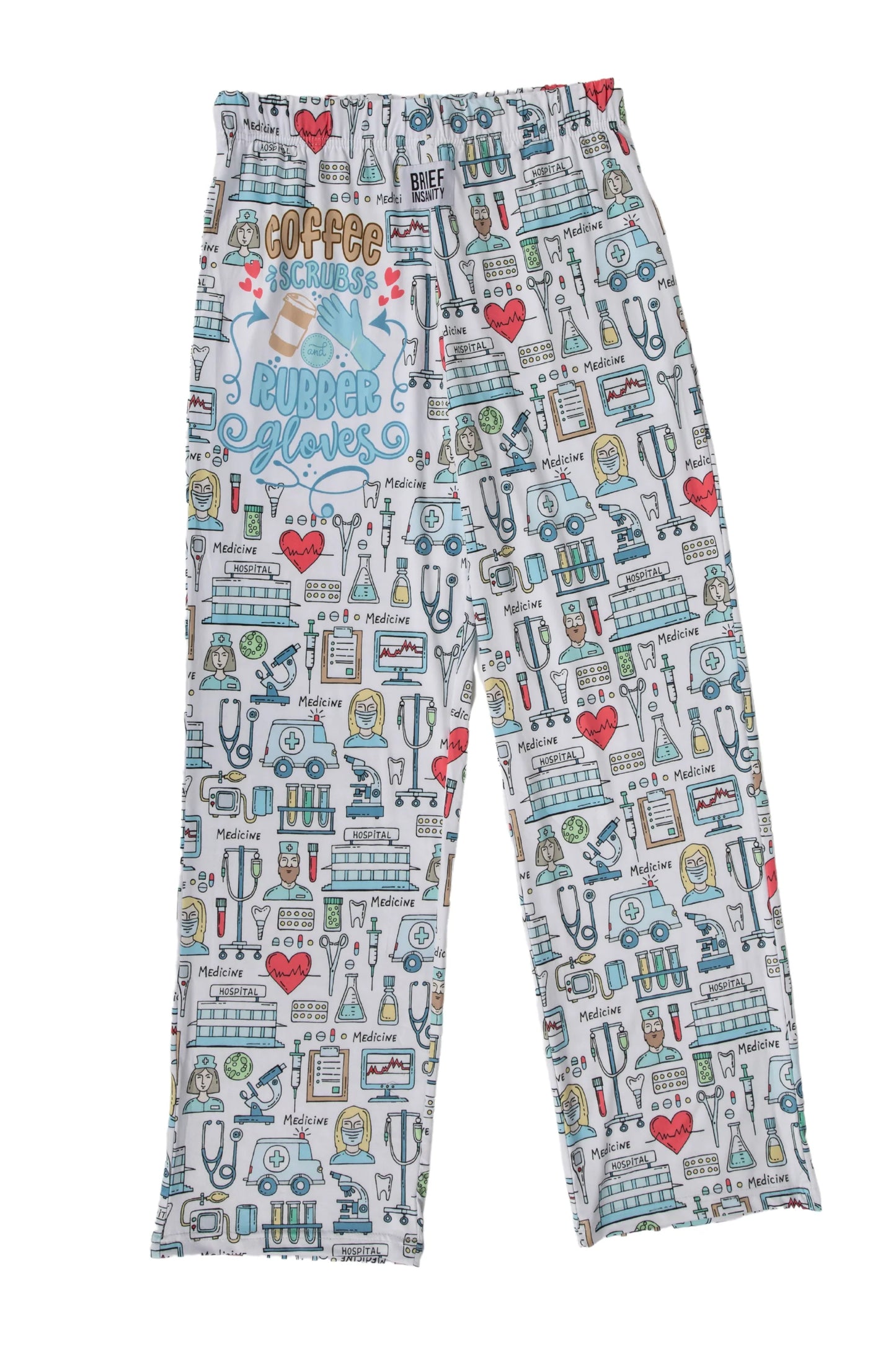 Nurse Life (White) Lounge Pants Brief Insanity Pajama Pant