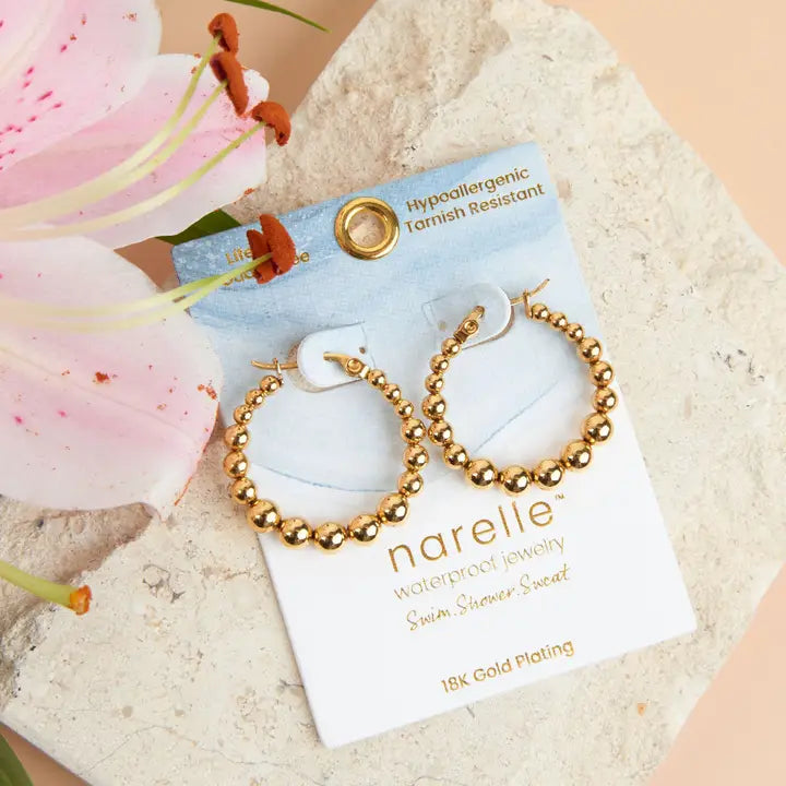 Bubble Hoop Pin Catch Earrings Narelle Waterproof Jewelry