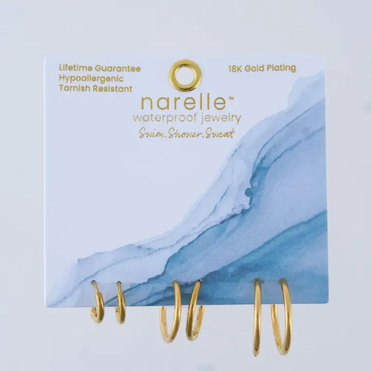 Clasic Hoop TrioEarrings Narelle Waterproof Jewelry